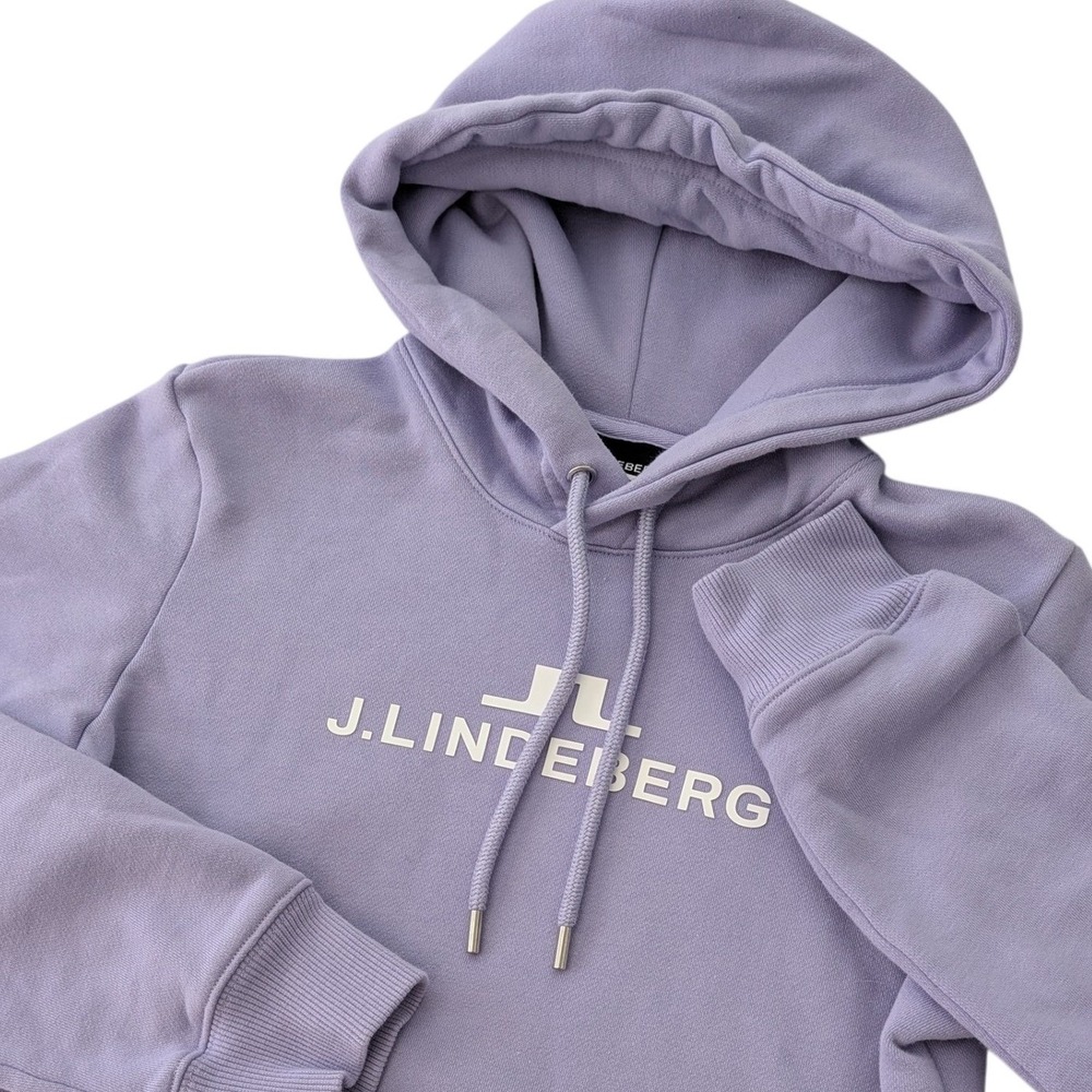 J.Lindeberg Alpha Hoodie Women S Purple Logo Pullover Cotton Blend‎ Sweatshirt